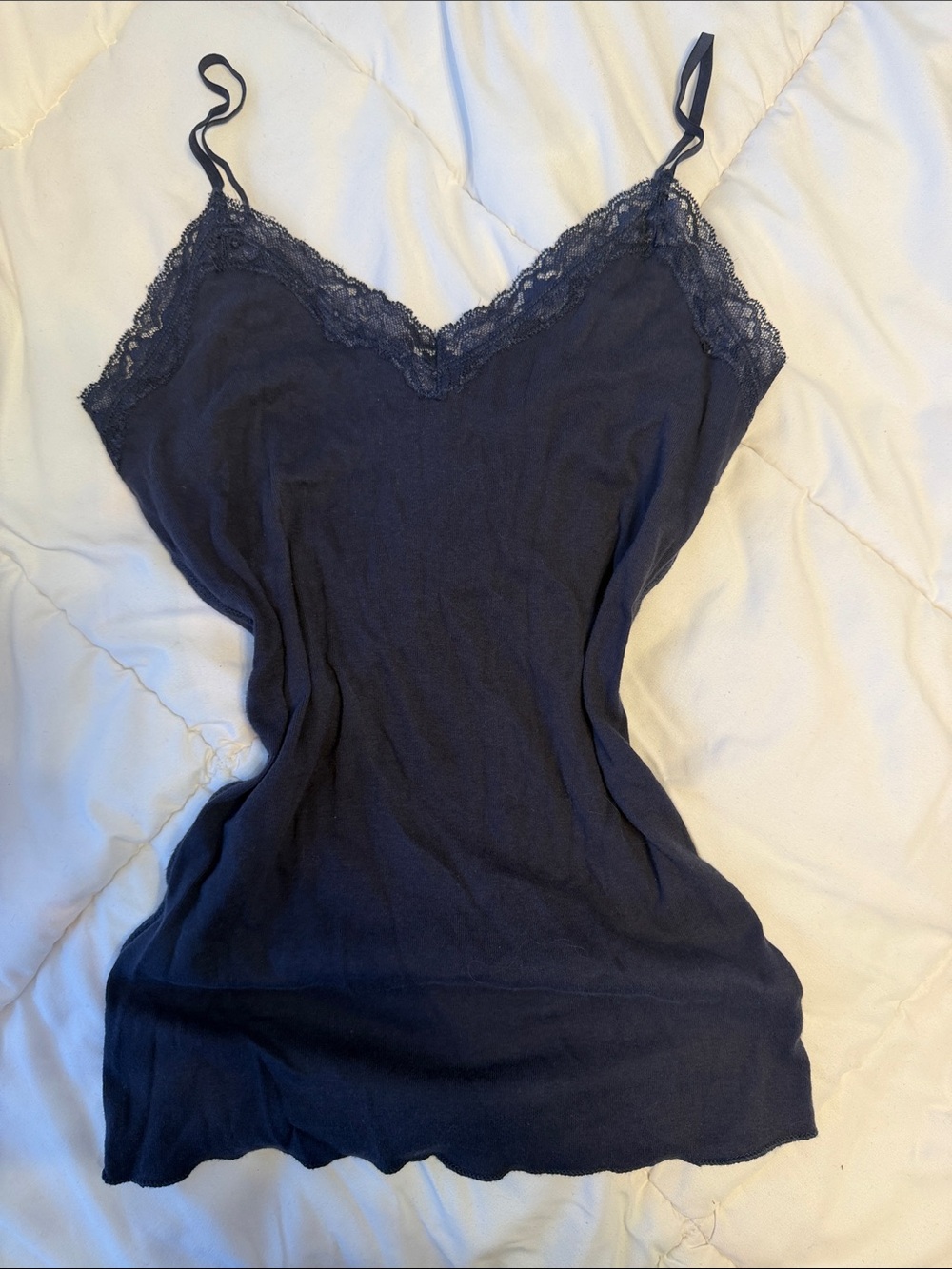Brandy Melville Navy Lace-Trim Camisole